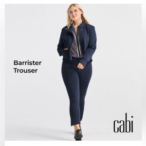 Cabi Women's Cabi Barrister Cropped Ankle Slit Trousers Navy Size 18